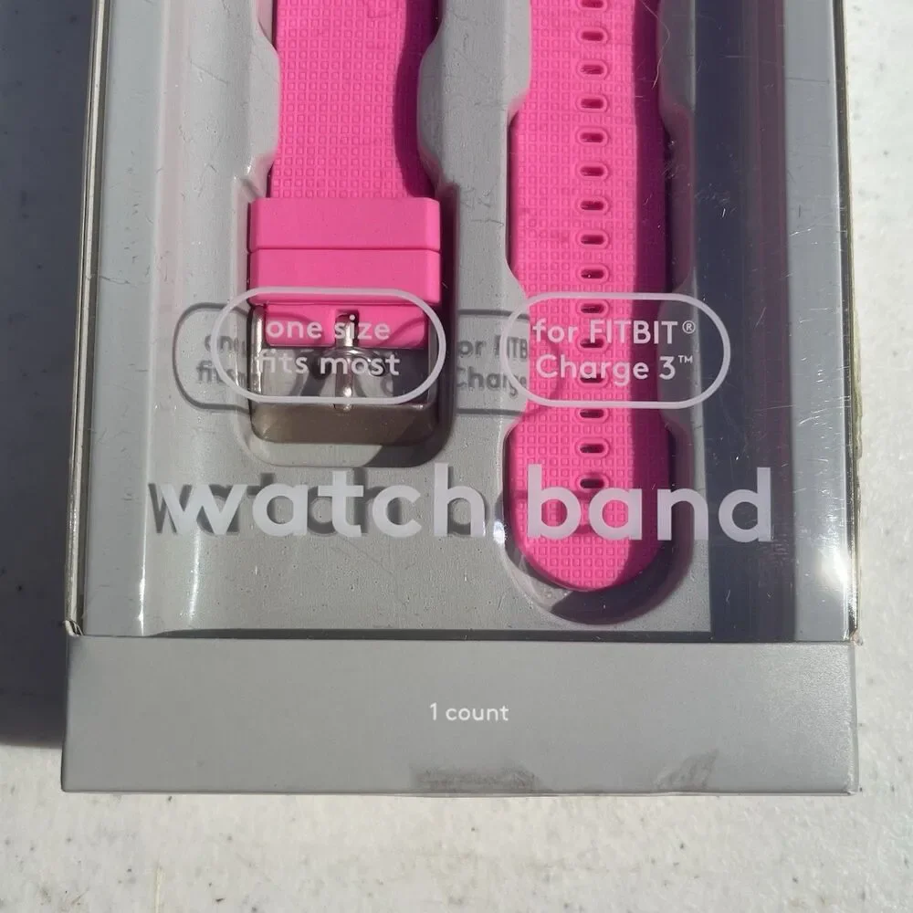 Heyday Watch Band For Fitbit Charge 3 Hot Pink Silicone Band women’s accessories